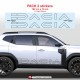 2 DACIA Logo OUTLINE 2024 side skirt decal for Duster III