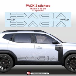 2 DACIA Logo OUTLINE 2024 side skirt decal for Duster III