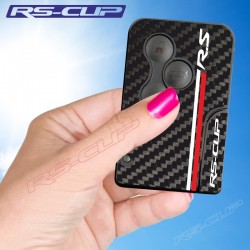Sticker for 3 buttons Key red white  RENAULT SPORT logo and carbon look