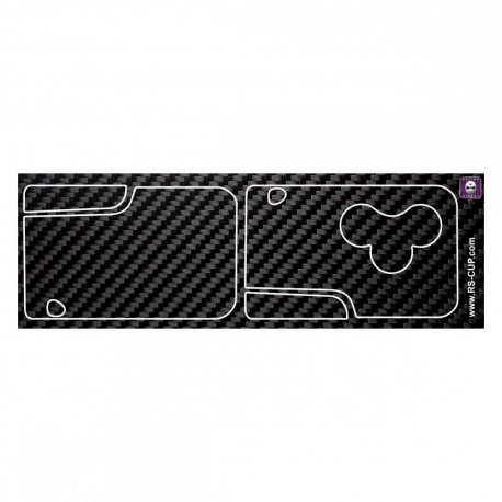Aufkleber für 3 Tasten Schlüssel RENAULT SPORT Carbon-Look ohne Logo