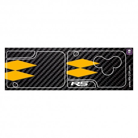 Aufkleber für 3 Tasten Schlüssel RENAULT SPORT Carbon-Look und rot RS logo