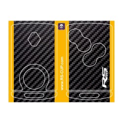 Aufkleber für 4 Tasten Schlüssel RENAULT SPORT CARBON look und Gelb Streifen
