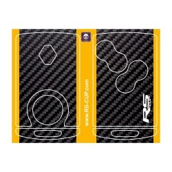 Sticker Clé 4 boutons RENAULT SPORT CARBONE et bandes jaune