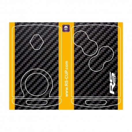 Sticker Clé 4 boutons RENAULT SPORT CARBONE et bandes jaune