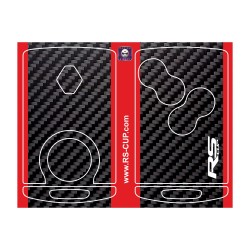 Sticker Clé 4 boutons RENAULT SPORT CARBONE et bandes jaune