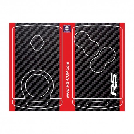 Sticker for 4 buttons Key RENAULT SPORT CARBON look and yellow stripes