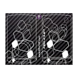 Sticker for 4 buttons Key RENAULT SPORT CARBON look and yellow stripes
