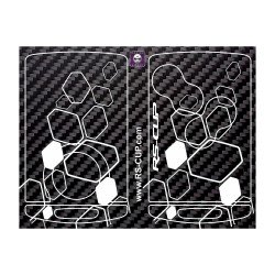 Aufkleber für 4 Tasten Schlüssel RENAULT SPORT CARBON look und Gelb Streifen