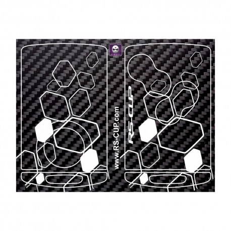 Sticker for 4 buttons Key RENAULT SPORT CARBON look and yellow stripes