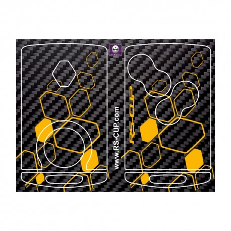Aufkleber für 4 Tasten Schlüssel RENAULT SPORT CARBON look und Gelb Streifen