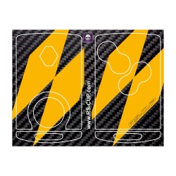 Sticker for 4 buttons Key RENAULT SPORT CARBON look and yellow stripes