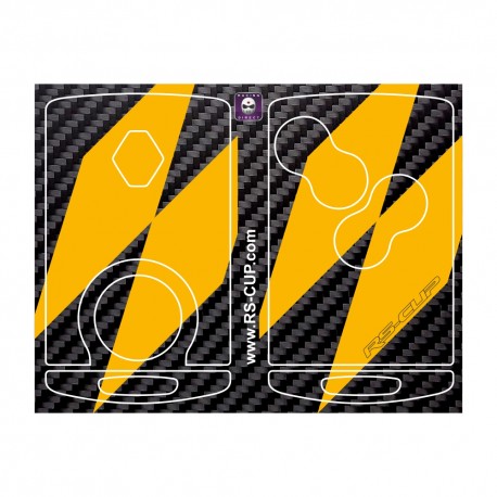 Aufkleber für 4 Tasten Schlüssel RENAULT SPORT CARBON look und Gelb Streifen