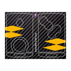 Sticker for 4 buttons Key RENAULT SPORT CARBON look and yellow stripes