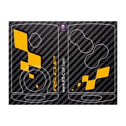 Sticker for 4 buttons Key RENAULT SPORT carbon look and yellow logo