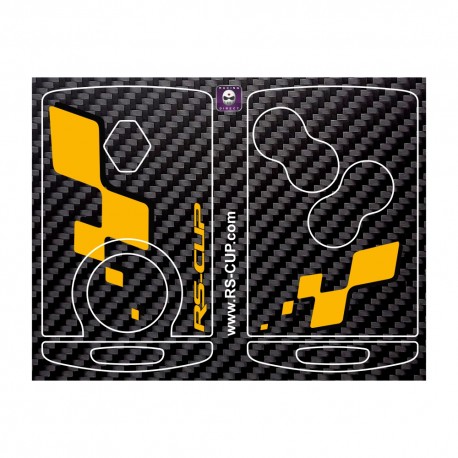 Sticker for 4 buttons Key RENAULT SPORT carbon look and yellow logo
