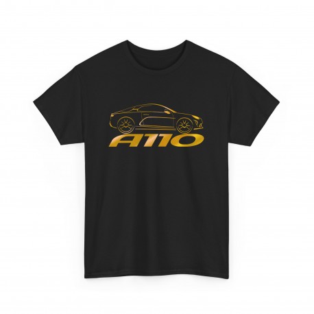 Men Tshirt  ALPINE A110 PURE LEGENDE PREMIERE EDITION Black and golden