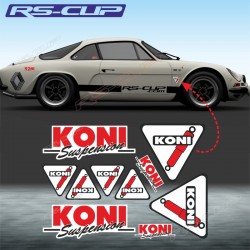 Lot de 10 stickers KONI vintage pour ALPINE RENAULT et Renault Gordini