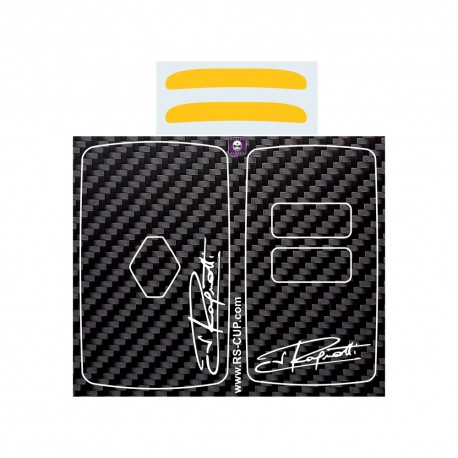 Sticker for 4 buttons Key RENAULT SPORT CARBON look and grey RS-CUP logo