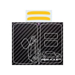 Sticker for 4 buttons Key RENAULT SPORT CARBON look and grey RS-CUP logo