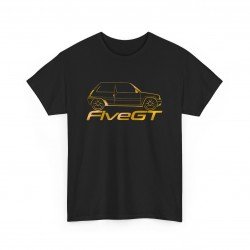 SUPER 5 GT TURBO silhouette Männer T-Shirt Schwarz und golden metal
