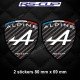2 carbon look sticker decals with  ALPINE logo