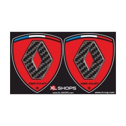 2 Aufkleber RENAULT SPORT carbon look red schwarz