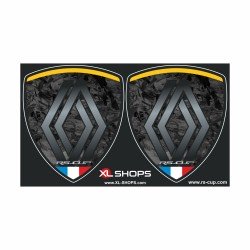 2 forged carbon look sticker decals with RENAULT logo