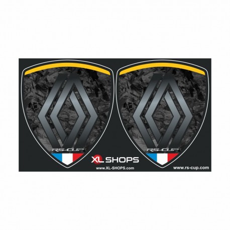 2 forged carbon look sticker decals with RENAULT logo
