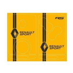 Sticker Clé 4 boutons RENAULT SPORT jaune et bandes noires