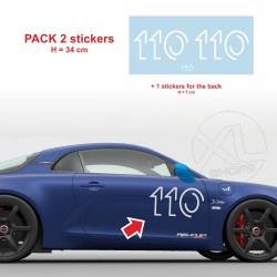 110 Rennnummer Aufkleber für Alpine A110 Type 3