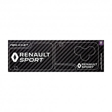 Sticker Clé 3 boutons logo RENAULT SPORT blanc look carbone