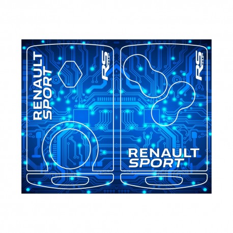 Aufkleber für 4 Tasten Schlüssel RENAULT SPORT RS blau