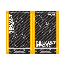 Sticker Clé 4 boutons RENAULT SPORT look carbone et contour jaune