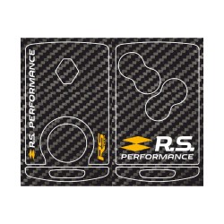 Sticker for 4 buttons Key  RS PERFORMANCE RENAULT SPORT carbon look