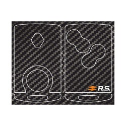 Sticker for 4 buttons Key RENAULT SPORT carbon look with new small RS logo