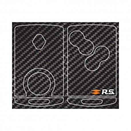 Sticker Clé 4 boutons RENAULT SPORT look carbone petit logo RS new design