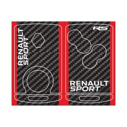 Sticker for 4 buttons Key RENAULT SPORT carbon look and red sides
