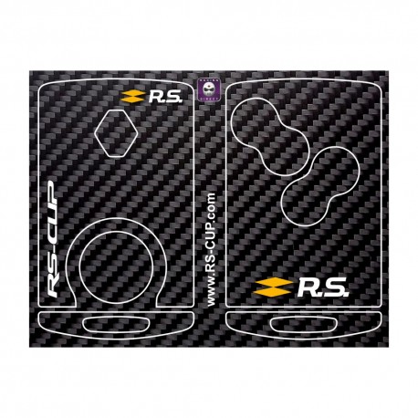 Sticker for 4 buttons Key RENAULT SPORT CARBON look and grey RS 2018