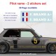 Sticker with driver or co-driver name in 2 copies - Type 1