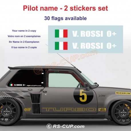 Sticker with driver or co-driver name in 2 copies - Type 2