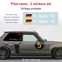 Aufkleber Fahrername oder Beifahrername in 2 Exemplaren - Typ 6