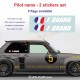Sticker with driver or co-driver name in 2 copies - Type 8
