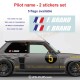 Sticker with driver or co-driver name in 2 copies - Type 9