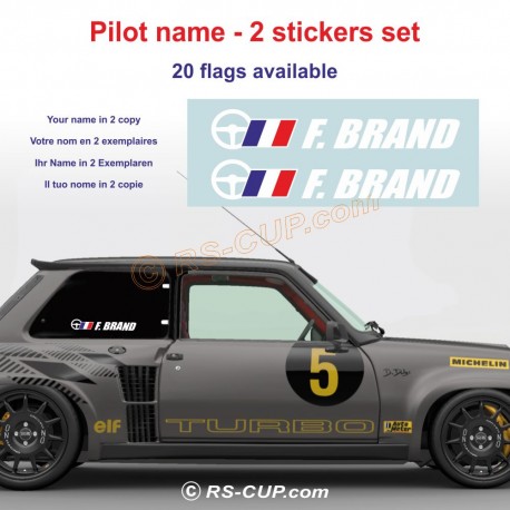 Sticker with driver name in 2 copies - Type 11