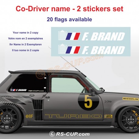 Sticker with co-driver name in 2 copies - Type 12