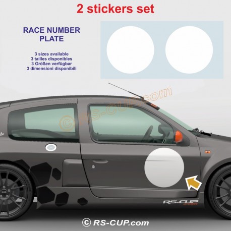 2 race number round plate 38 cm decal TYPE 2 for ALPINE RENAULT