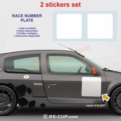 Quadratische Rallye Aufkleber für Startnummer 2 Stück