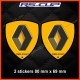 Sticker RENAULT SPORT fond jaune RS et logo noir