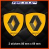 2 sticker decals RENAULT SPORT RS-Yellow and black logo
