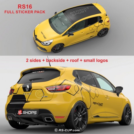 CLIO R.S 16 Rennen Graphik Aufkleber für Clio Twingo Megane Captur